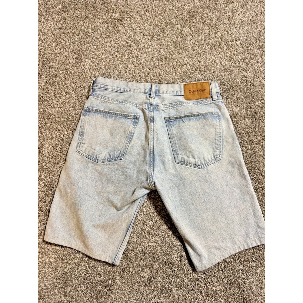 Calvin Klein Denim Shorts Mens 32 Light Blue Wash Standard Straight Hemmed